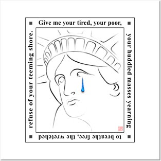 Statue Of Liberty Crying with quote Posters and Art